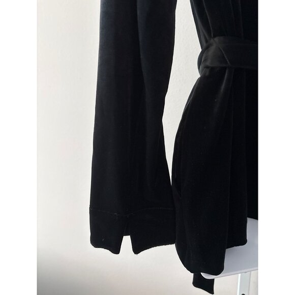 Quiet Luxury J.Jill Blazer Size M Wearever Velvet Black Belted One-Button Jacket - Picture 11 of 14
